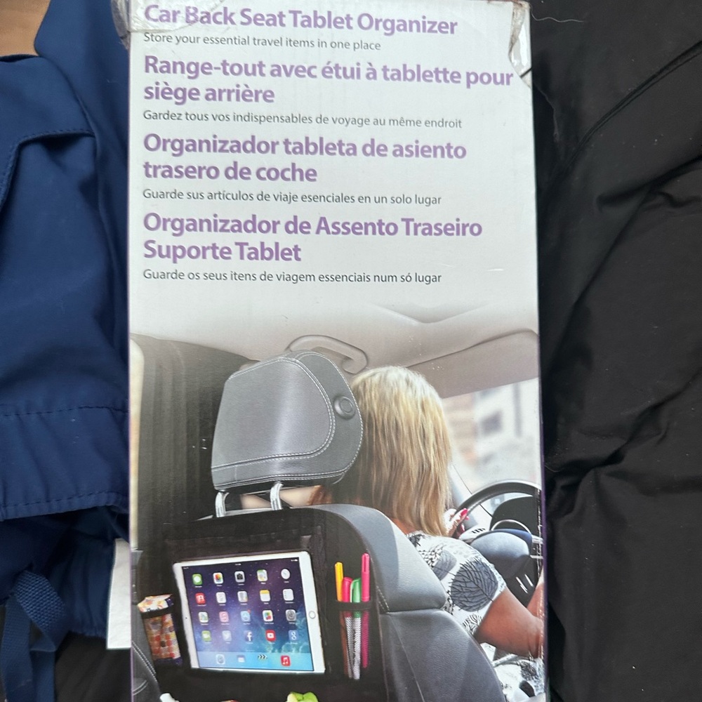 Car back seat tablet organizer